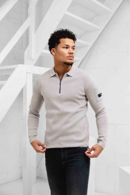 Quotrell Chief Knitted Polo Sweater Heren Grijs - Maat S - Kleur: Grijs | Soccerfanshop