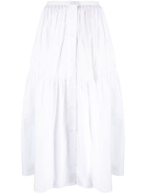 Patou jupe mi-longue à volants superposés - Blanc