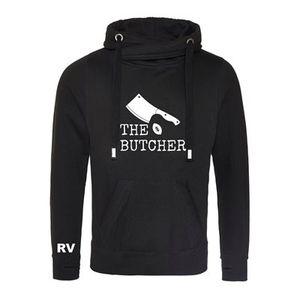 Rugby Vintage - THE BUTCHER Cross Neck Hoodie - Zwart