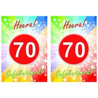 Verjaardag deurposter - 2x - 70 jaar - 59 x 42 cm - leeftijd feestartikelen
