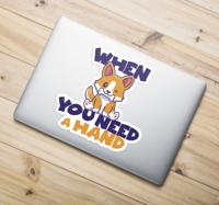 Laptop sticker when you need a hand