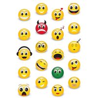 Smiley/Emoticons met zacht kunsttof stickervel met 60 stickers   - - thumbnail