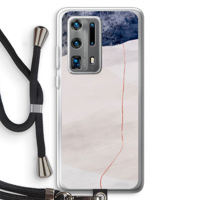 Stone White: Huawei P40 Pro Plus Transparant Hoesje met koord