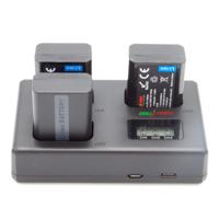 ChiliPower Sony Accu NP-FW50 Kit Deluxe - 3 accu's + Triple lader, voor het laden van 3 accu's