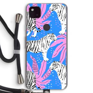 Tijger: Pixel 4a 5G Transparant Hoesje met koord