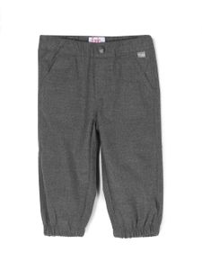 Il Gufo pantalon en coton à patch logo - Gris