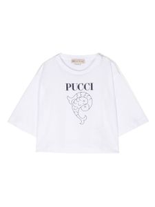 PUCCI Junior t-shirt à logo imprimé - Blanc