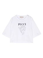 PUCCI Junior t-shirt à logo imprimé - Blanc