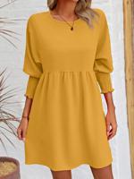 Casual Loose Plain Dress With No