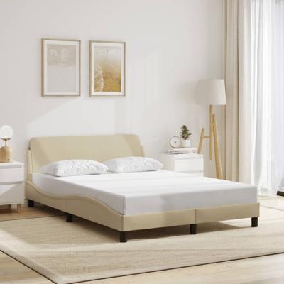 Bedframe zonder matras 120x200 cm stof crèmekleurig