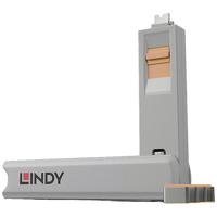 LINDY Kabel Sleutel voor USB-C-poort Set van 4 stuks Oranje Incl. 1 sleutel