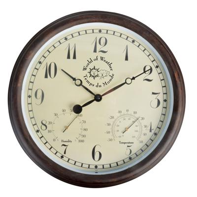 Wandklok - met thermometer en luchtvochtigheidmeter - 38 cm - binnen en buiten