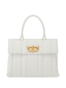 Ferragamo sac porté épaule New Gancini en cuir - Blanc