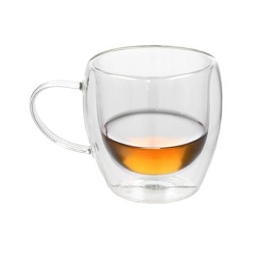 Gerimport Koffieglazen Plano - 1x - dubbelwandig - borosilicaatglas - 250 ml - H9 cm - theeglas