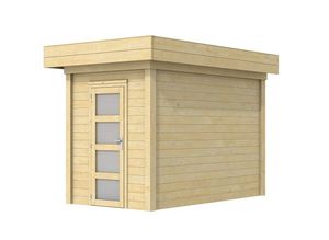 Blokhut Kiekendief 200x300 cm- Plat dak- Onbehandeld vurenhout- Woodvision