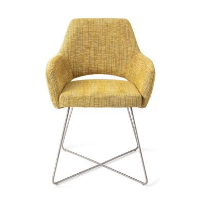 Jesper Home Yanai eetkamerstoel Lemon Limes cross steel