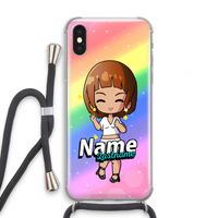 Chibi Maker vrouw: iPhone XS Transparant Hoesje met koord