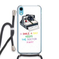 Smile: iPhone XR Transparant Hoesje met koord