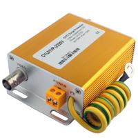 220V 2 in 1 Power Video signaal beveiliging Surge lightning arrester (gouden)