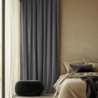 Sale: -30% | Velvet Gordijnen Verduisterend - Ringen - Lichtgrijs 250x300 Cm - - Dekbed-Discounter.nl