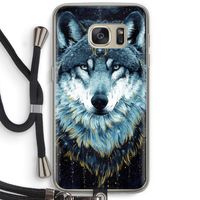 Darkness Wolf: Samsung Galaxy S7 Transparant Hoesje met koord