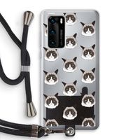 It's a Purrr Case: Huawei P40 Transparant Hoesje met koord