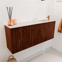 Toiletmeubel Mondiaz Joya Dlux | 100 cm | Meubelkleur Ruby | Faye wastafel Meli Wasbak Rechts | 1 kraangat