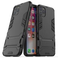 Schokbestendige PC + TPU case met houder voor 11 Pro Max (zwart)