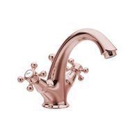 Wastafelmengkraan Sapho Antea 2-knop Uitloop 12 cm Rose Goud Sapho