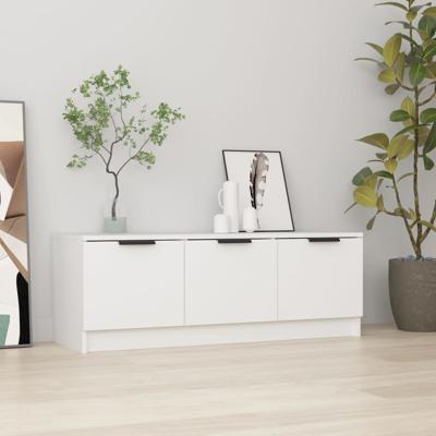 Tv-meubel 102x35x36,5 cm bewerkt hout wit
