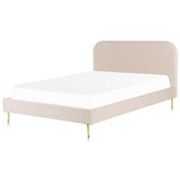 Beliani - FLAYAT - Tweepersoonsbed - Beige - 180 x 200 cm - Fluweel