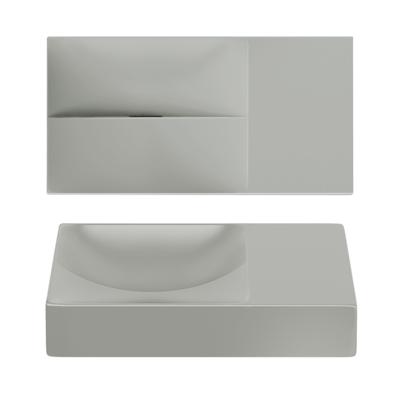 Clou Vale fontein 38 cm zonder kraangat rechts mat grijs keram CL/03.32161.R