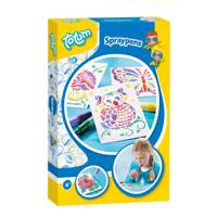 Totum spraypens 5 blaaspennen knutselset incl. unicorn en dieren sjablonen - creatief speelgoed knutselen tekenen en schilderen knutselen cadeau tip