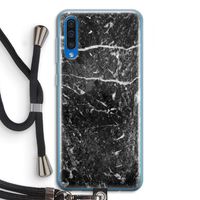 Zwart marmer: Samsung Galaxy A50 Transparant Hoesje met koord