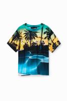 Glimmend T-shirt Skate Park - BLUE - 11/12