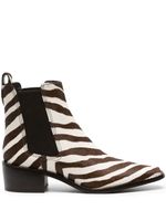 Tory Burch bottes en cuir verni à imprimé zébré - Marron - thumbnail