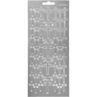 Creativ Company Stickers, kruis, vel 10x23 cm, zilver, 1 vel