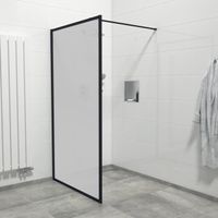 Saniclass Bellini Inloopdouche - 80x200cm - veiligheidsglas - mat glas - mat zwarte lijst rondom - anti kalk Mirrors-80B/NFF/F - thumbnail