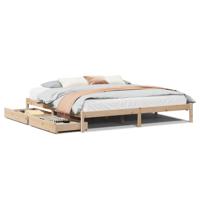 Bedframe zonder matras massief grenenhout 200x200 cm