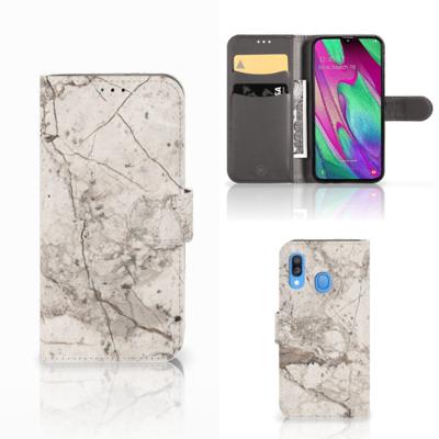 Samsung Galaxy A40 | Bookcase | Marmer Beige
