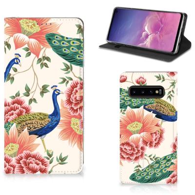 Smartphone hoesje voor Samsung Galaxy S10 Pink Peacock