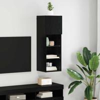 Wandgemonteerde TV Kast Zwart Eiken 30,5 x 30 x 90 cm