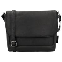 Beagles Leather Schoudertas met Overslag Benidorm Zwart