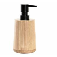 Items Zeeppompje/dispenser - bruin - bamboe hout - 8 x 16 cm - keuken/toilet/badkamer - lotion pompj
