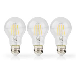 Nedis LED-Filamentlamp E27 | A60 | 7 W | 806 lm | 2700 K | 3 stuks | 1 stuks - LBFE27A602P3 LBFE27A602P3