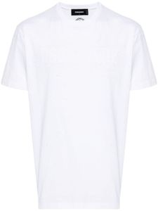 DSQUARED2 t-shirt en coton à logo strassé - Blanc