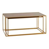 Set van 2 tafels Gift Decor Zwart Gouden Metaal Kristal 55 x 40 x 90 cm