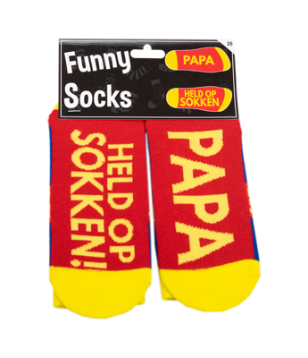Funny socks papa held op sokken