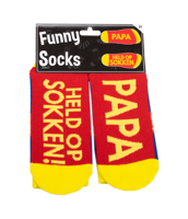 Funny socks papa held op sokken