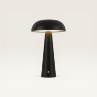 LED Tafellamp Oryllo nero - Zwarte, oplaadbare paddenstoel lamp voor binnen, met geïntegreerde dimmer